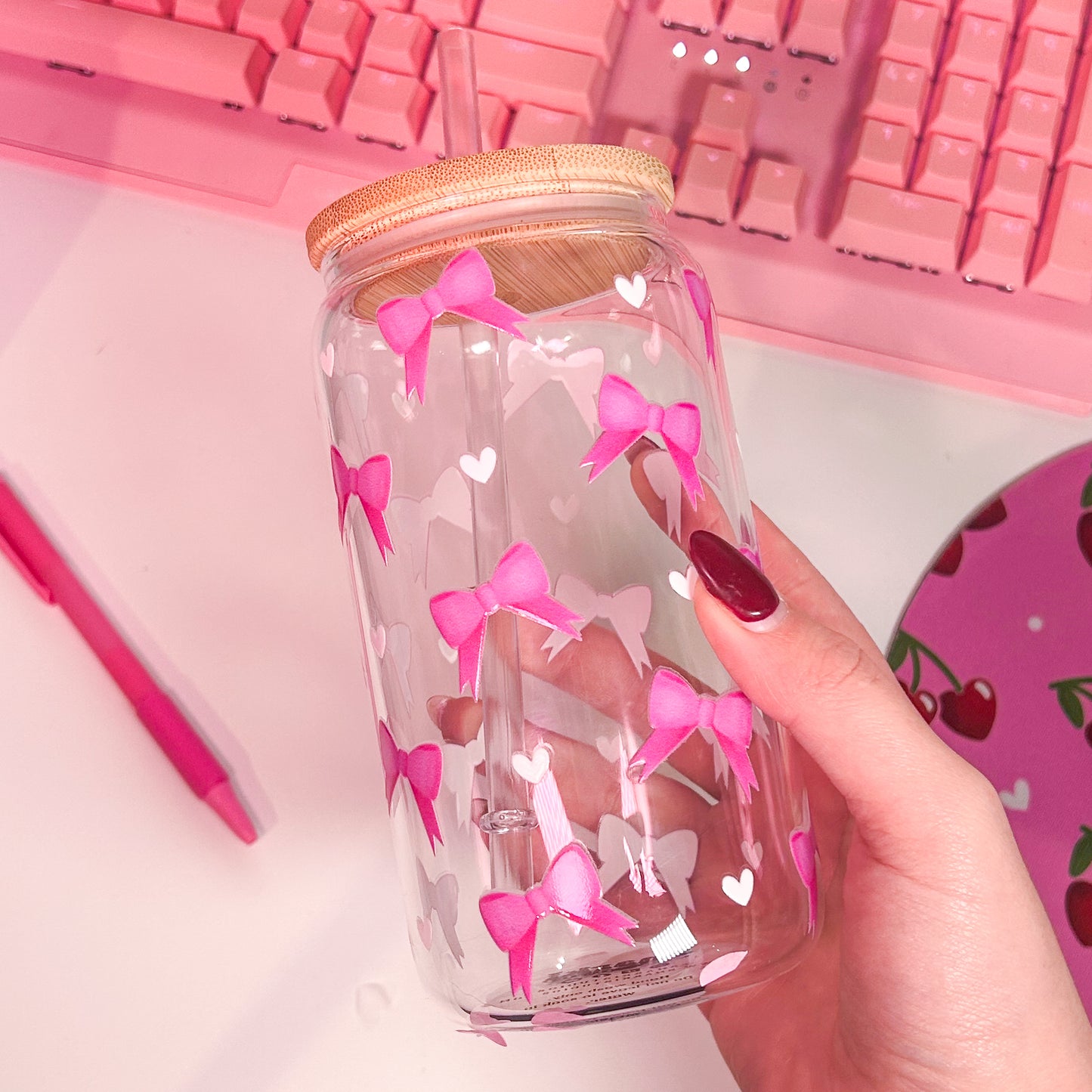 Pink Bow Tumbler
