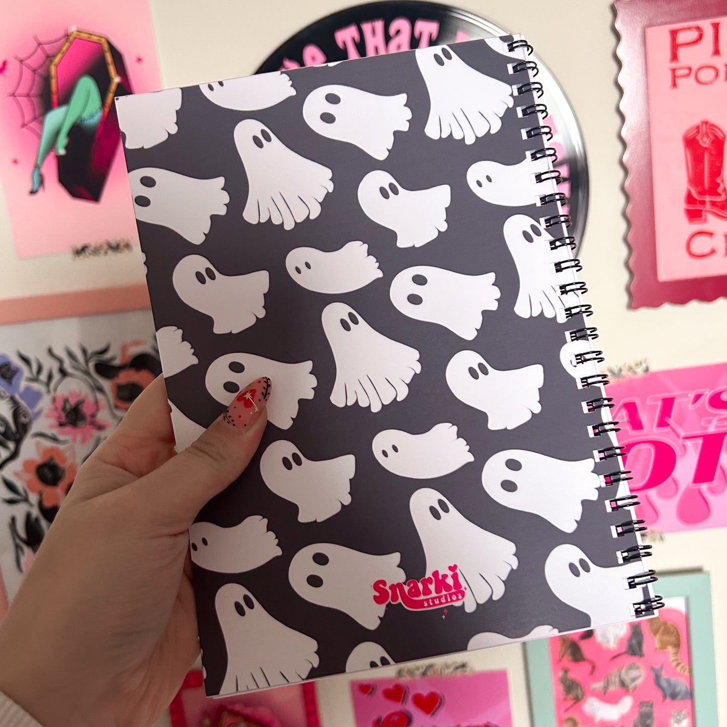 Black Ghost Pattern Notebook