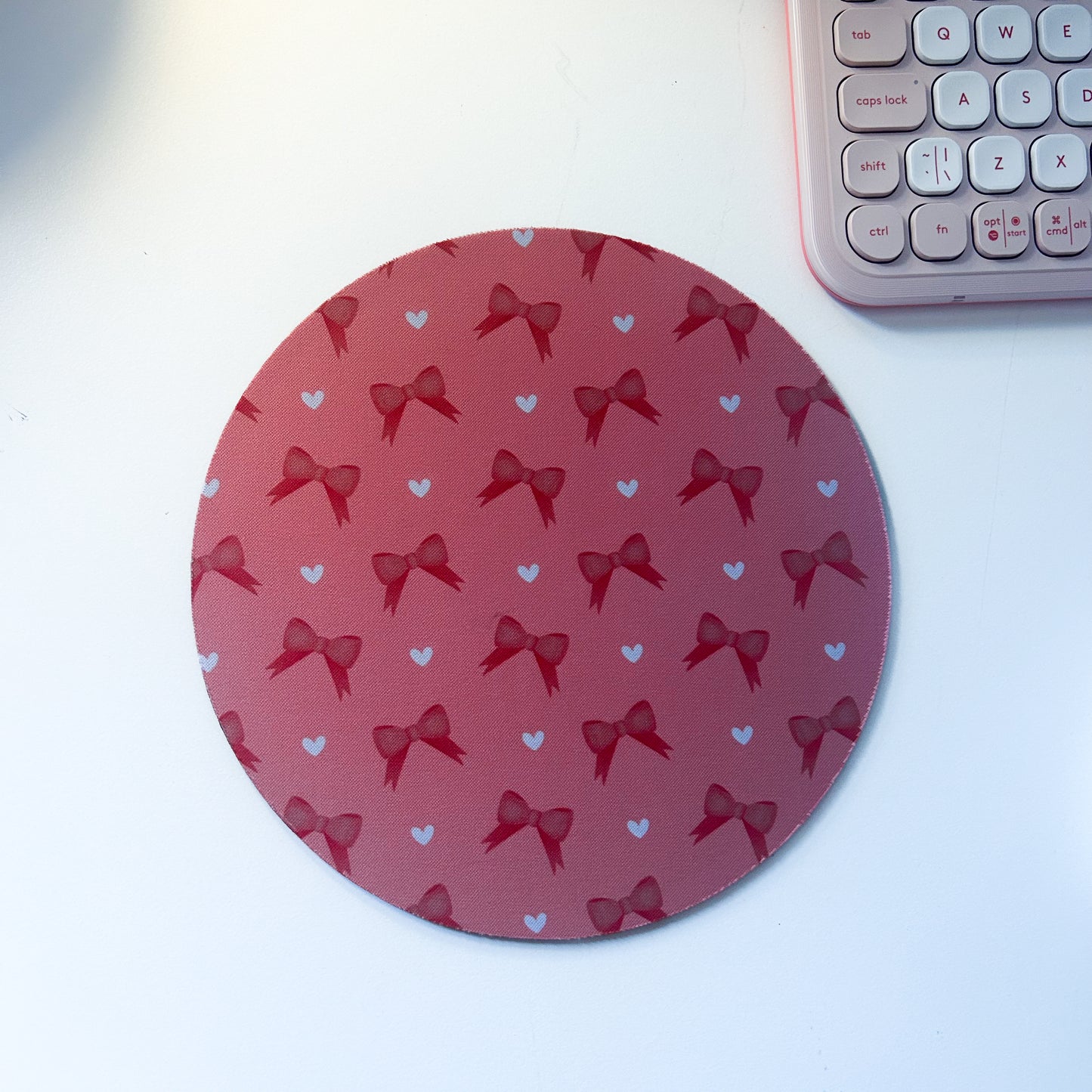 Pink Bow Mouse Mat