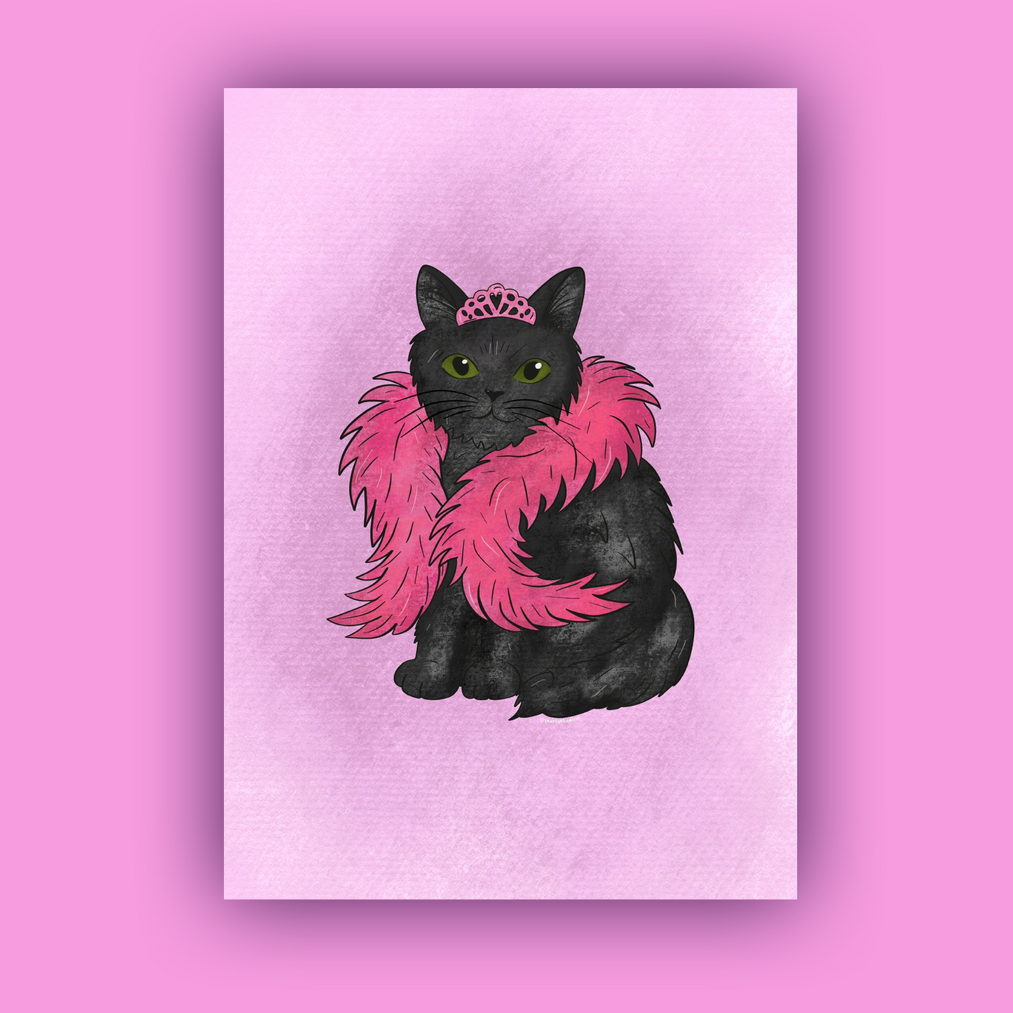 Black Cat In Diva Outfit Print