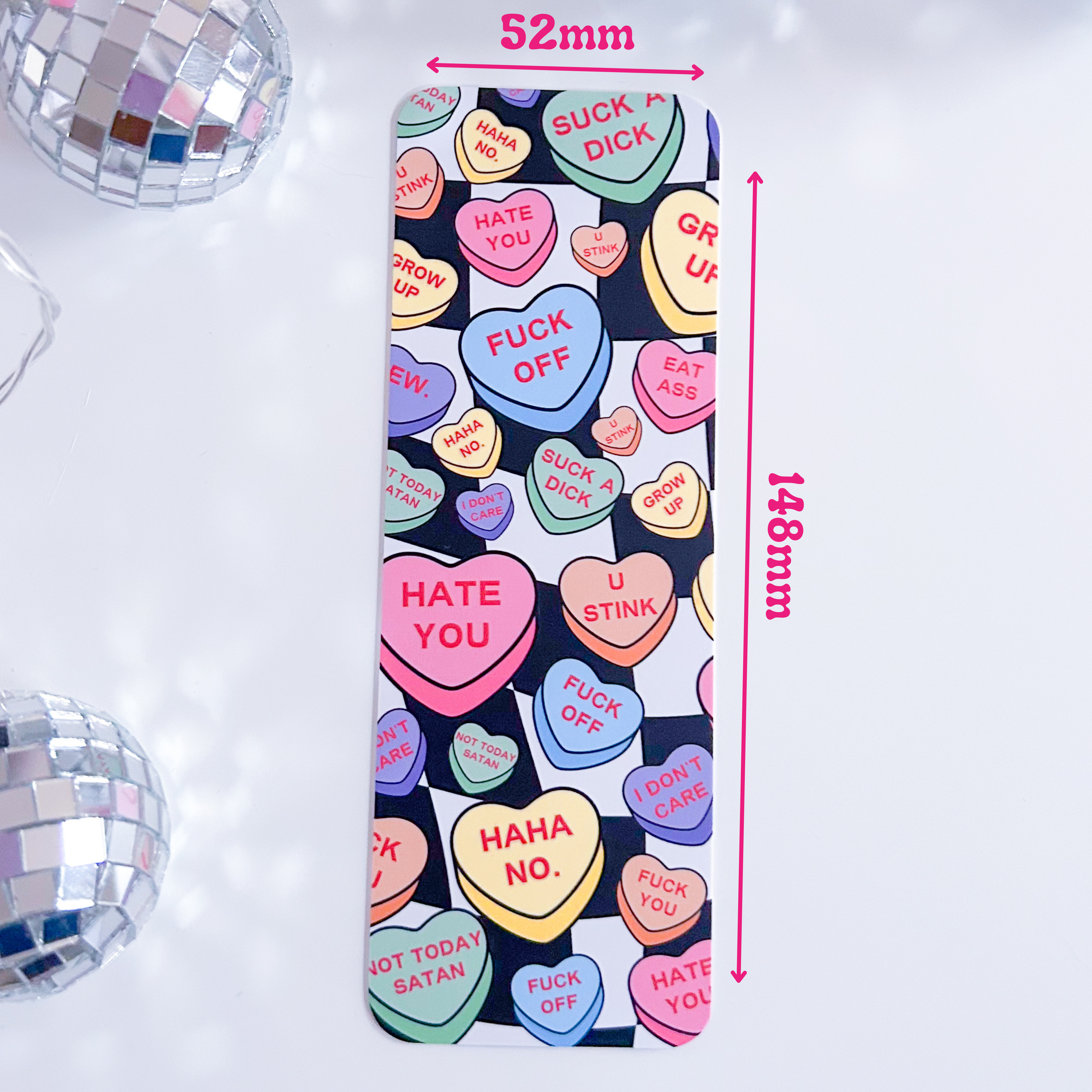 Not So Lovely Love hearts Bookmark