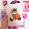 Gingerish Cat in A Pumpkin Costume Print