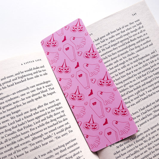 Pink Spooky Pattern Bookmark