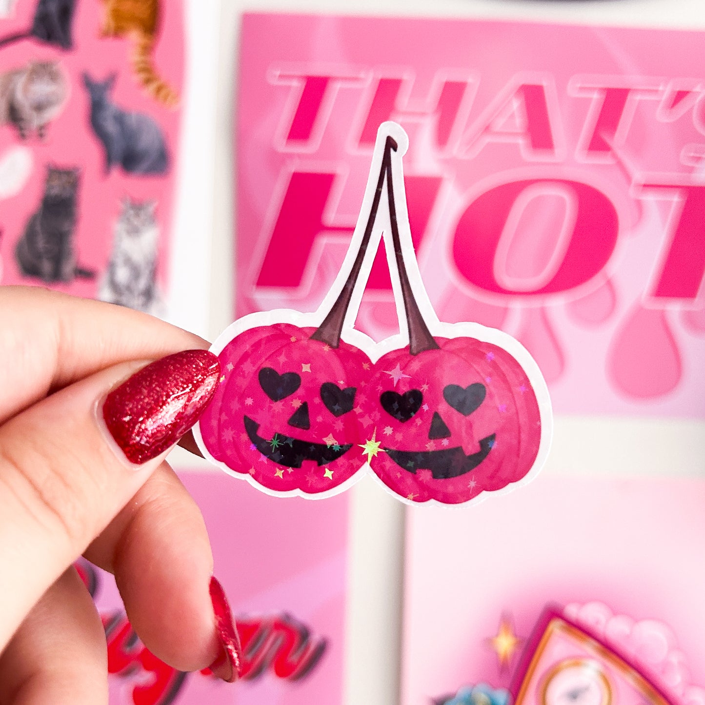 Pumpkin Cherries Sticker