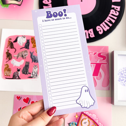 Boo! I have so much to do list pad