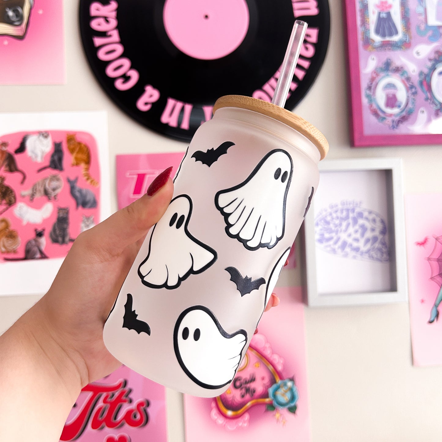 Ghoulish Ghost Print Tumbler