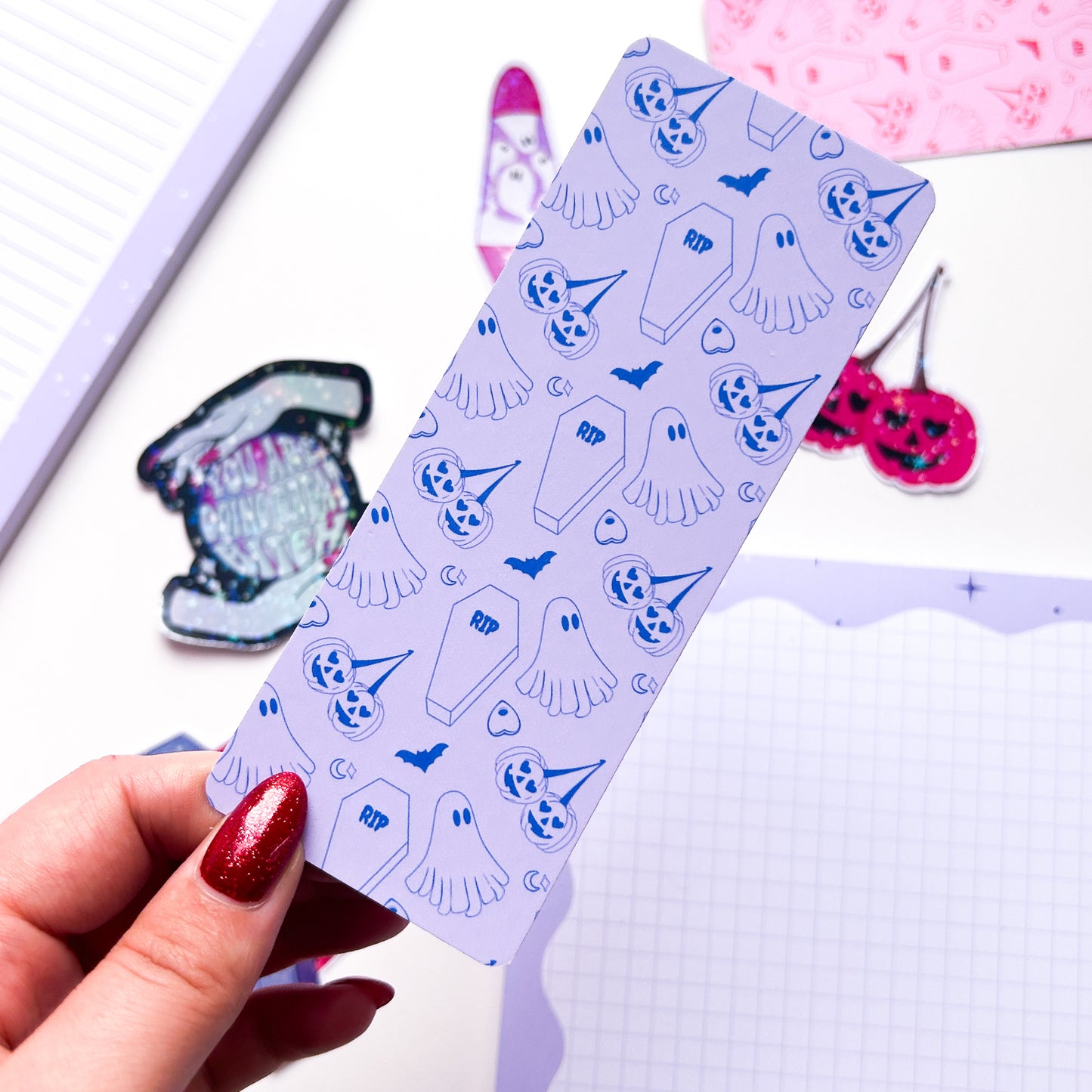 Purple Spooky Pattern Bookmark