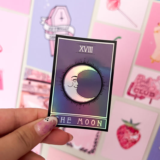 The Moon Tarot Card Holographic Sticker