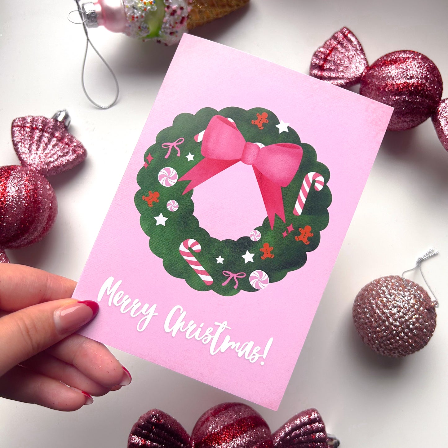 Merry Christmas Wreath Card