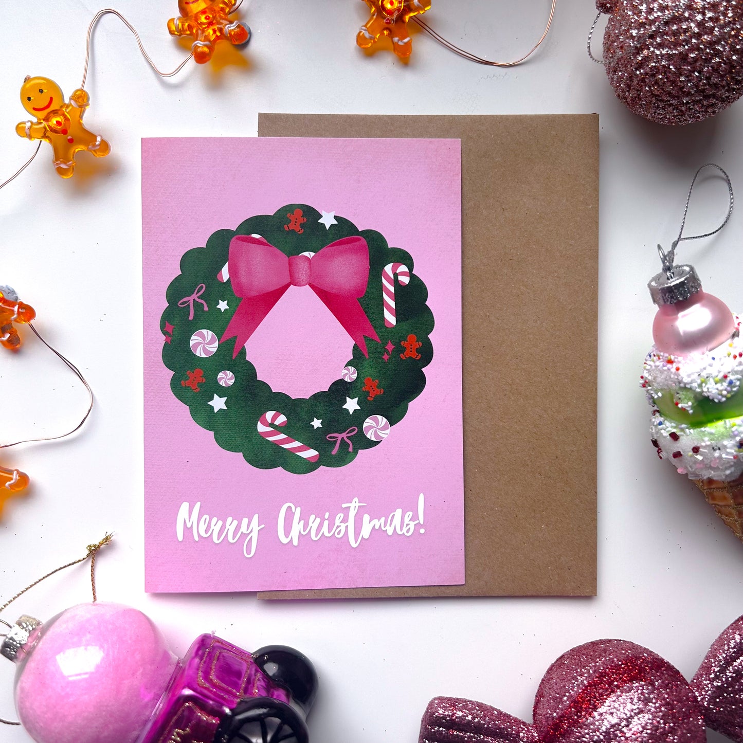 Merry Christmas Wreath Card