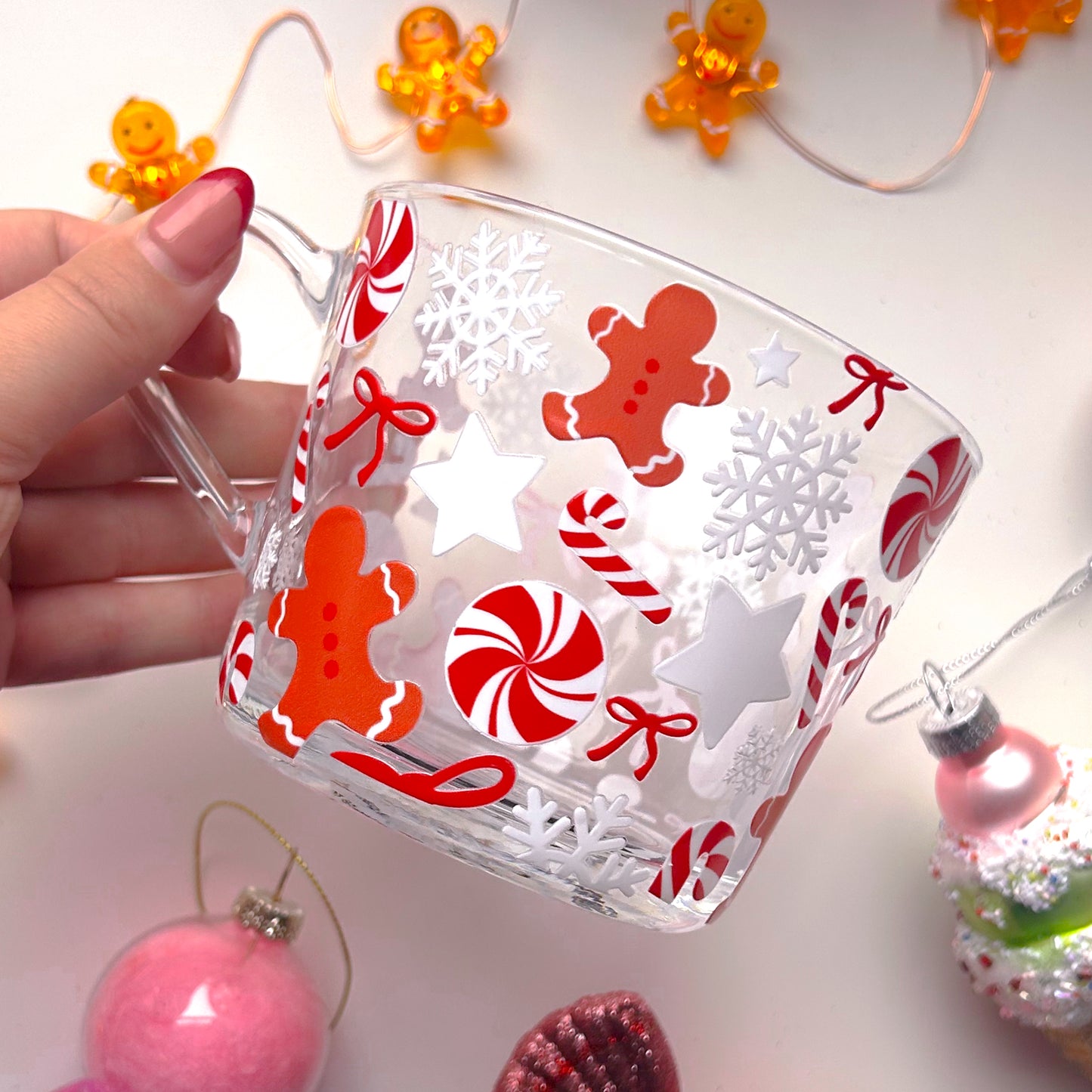 Red Christmas Glass Mug