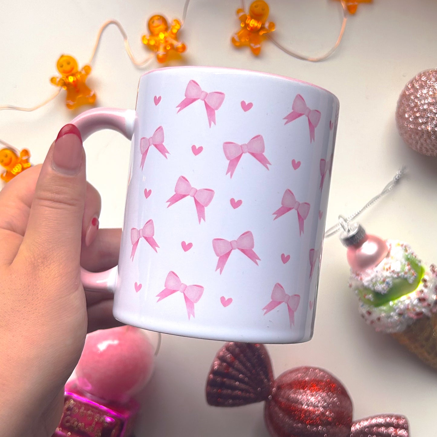 Pink Bow Ceramic Mug