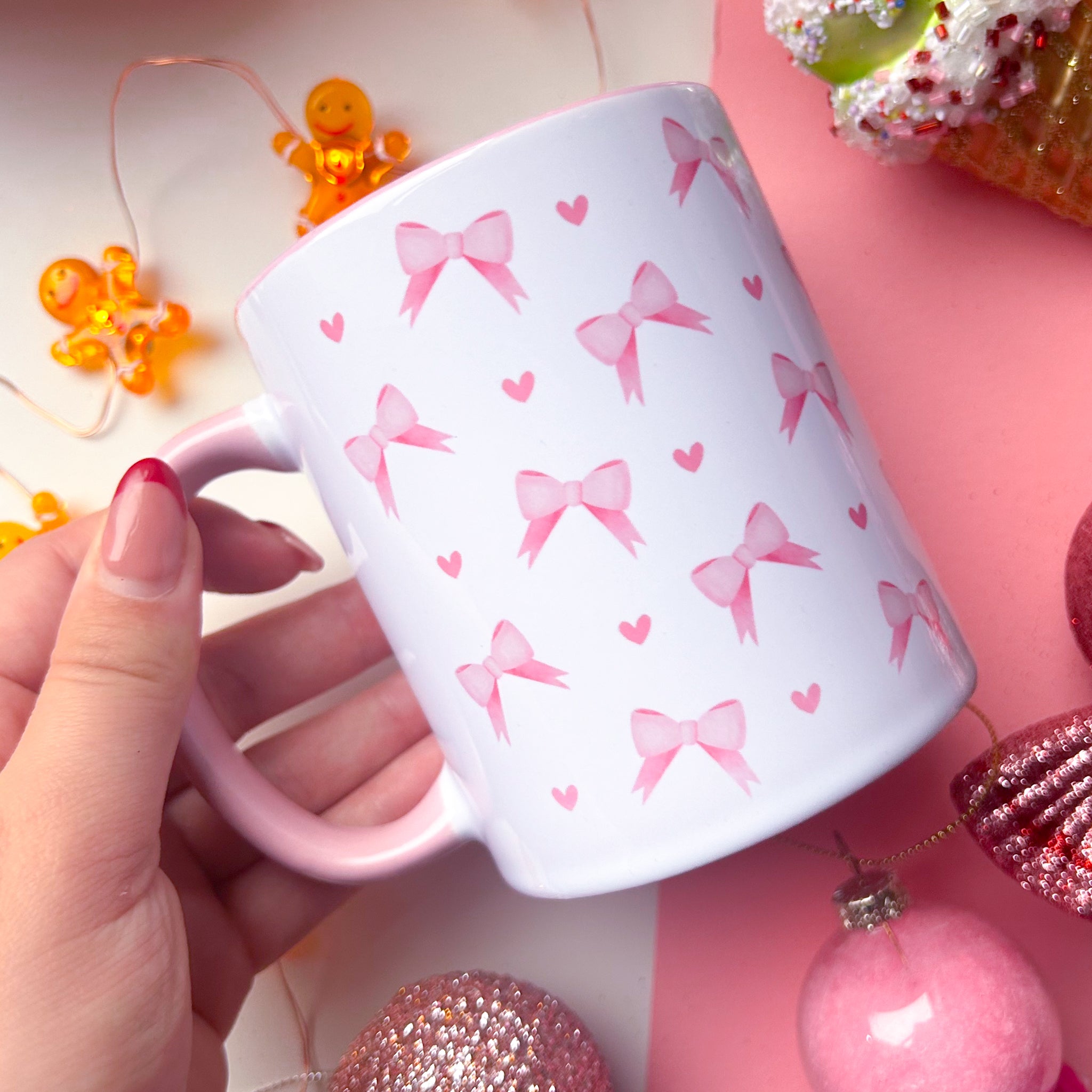 Pink Bow Ceramic Mug