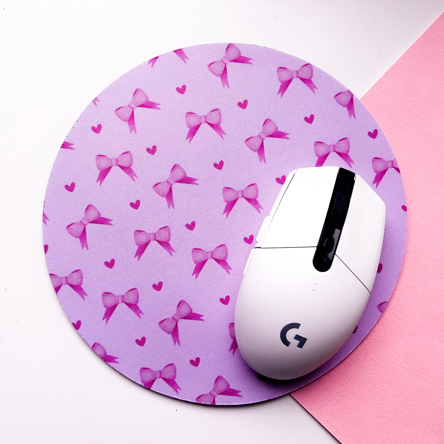 Pink Bow Mouse Mat