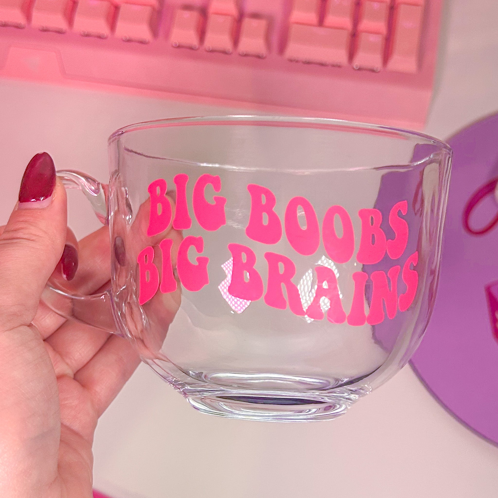 Big Boobs Big Brains Glass Mug