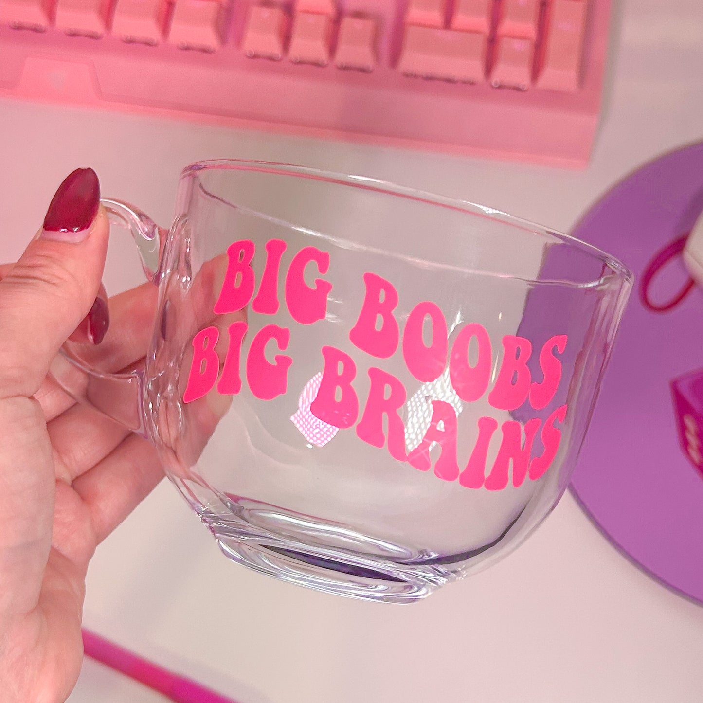 Big Boobs Big Brains Glass Mug