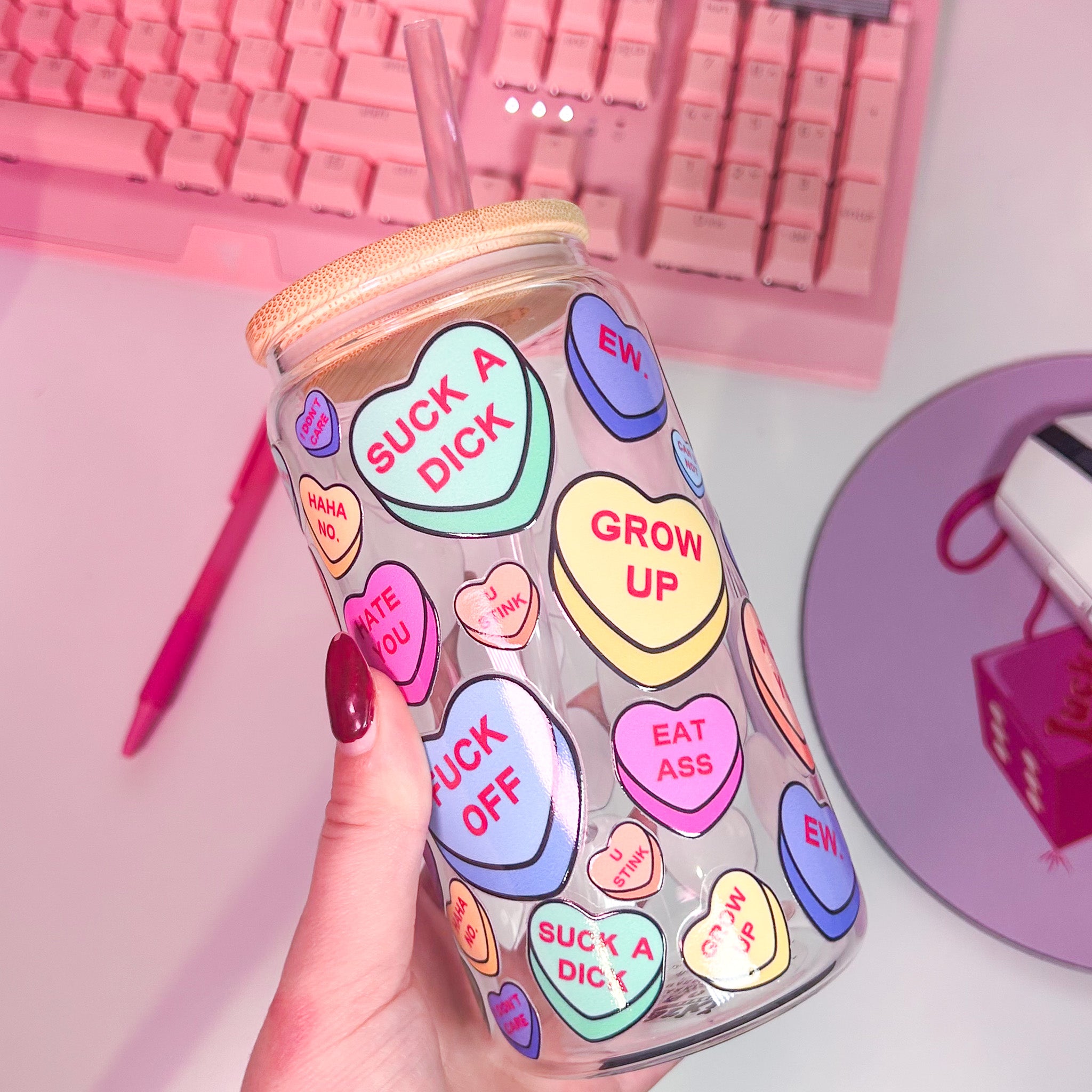 Anti-Valentine Rude Candy Hearts Tumbler