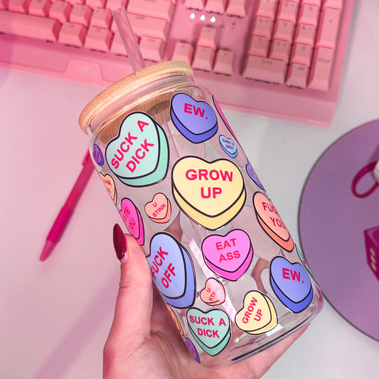 Anti-Valentine Rude Candy Hearts Tumbler