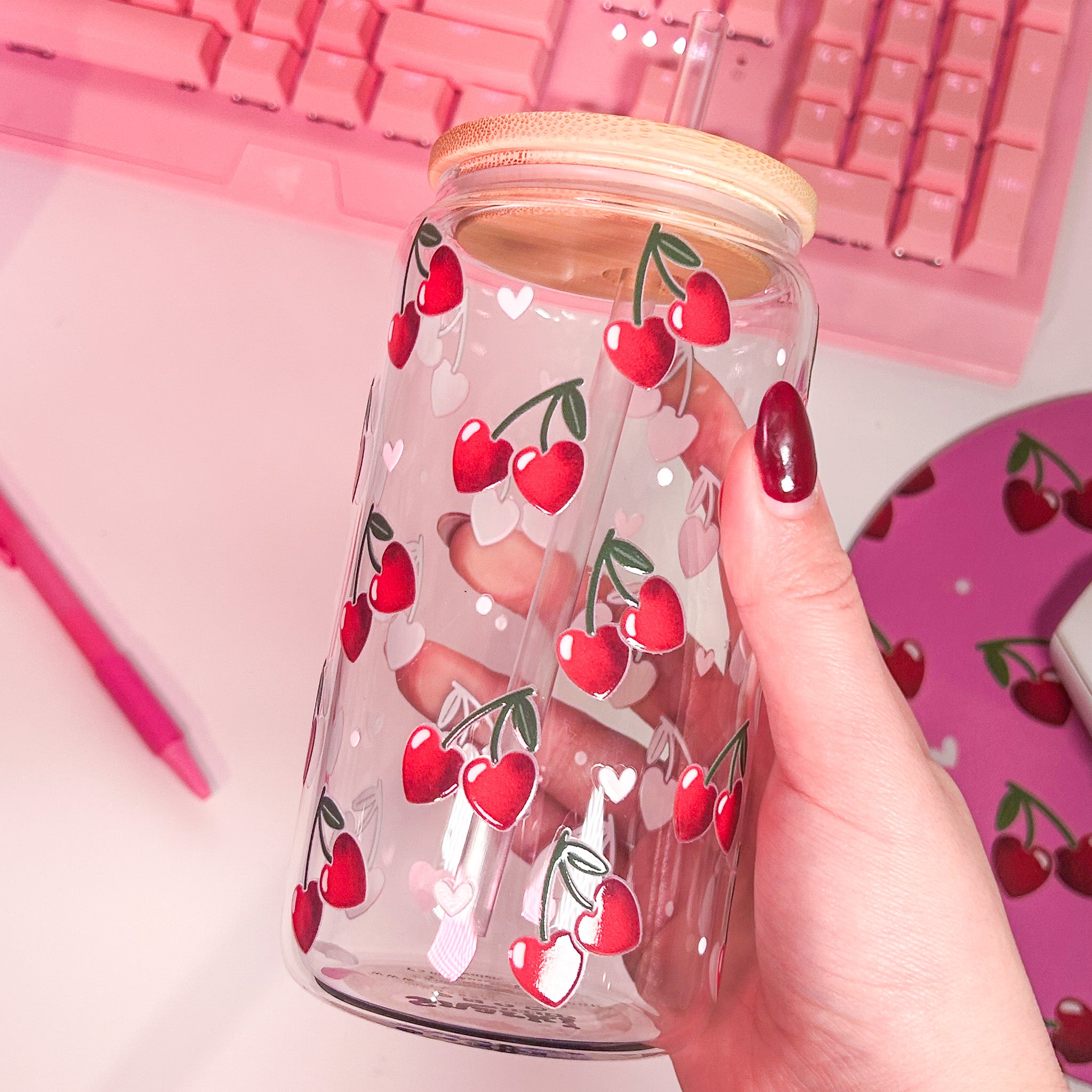 Cherry Hearts Tumbler