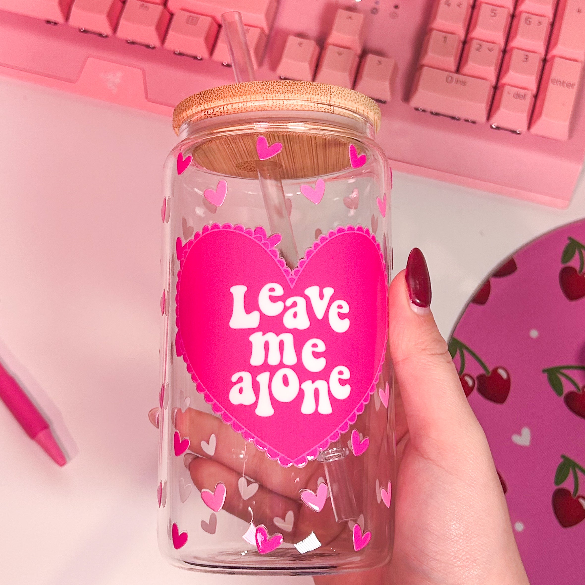 Leave Me Alone Glass Tumbler