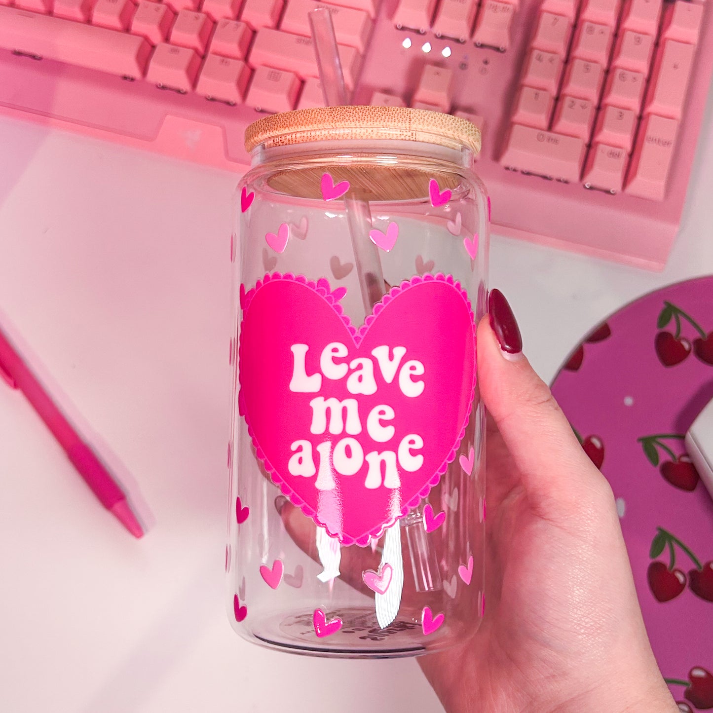 Leave Me Alone Glass Tumbler