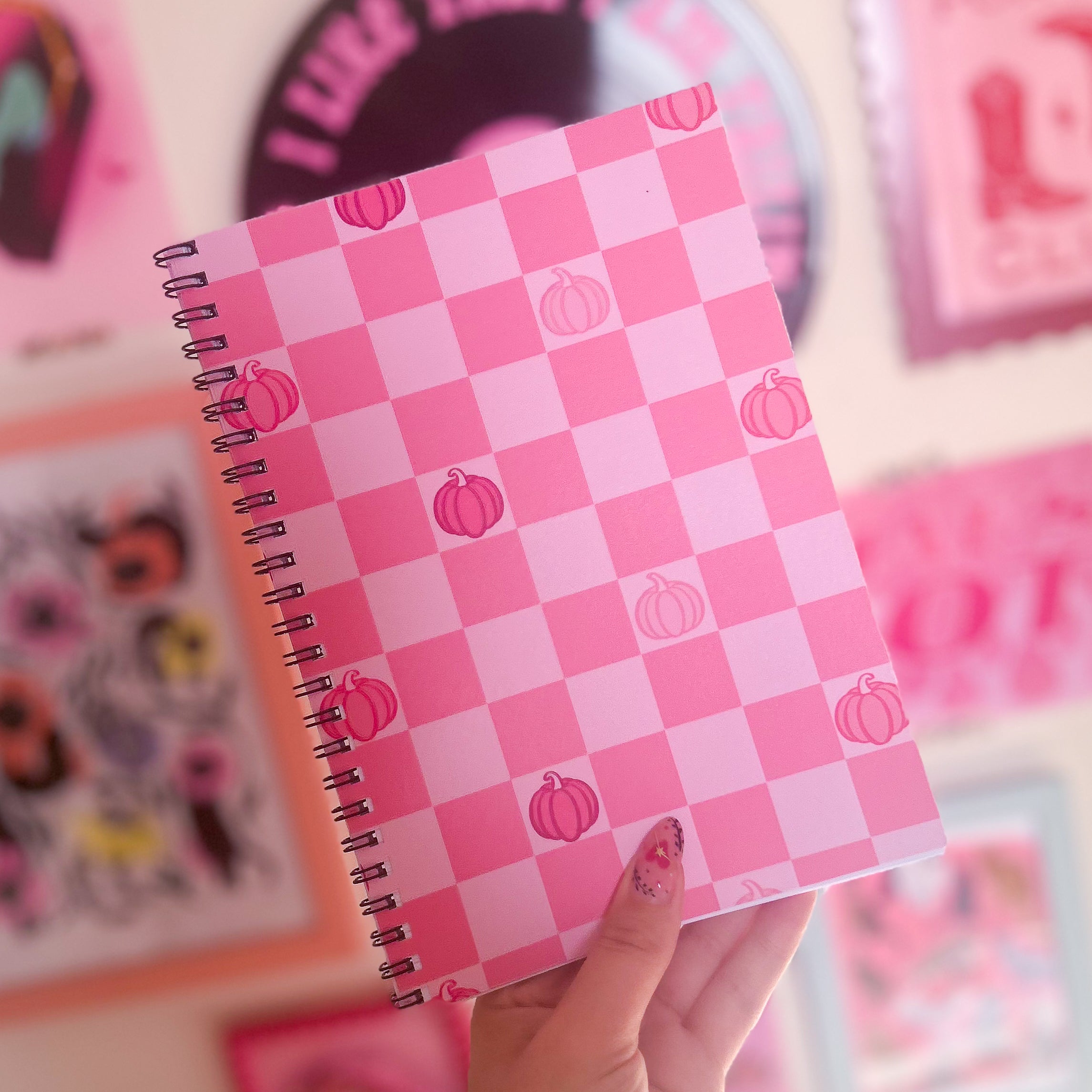 Pink Pumpkin Pattern Notebook