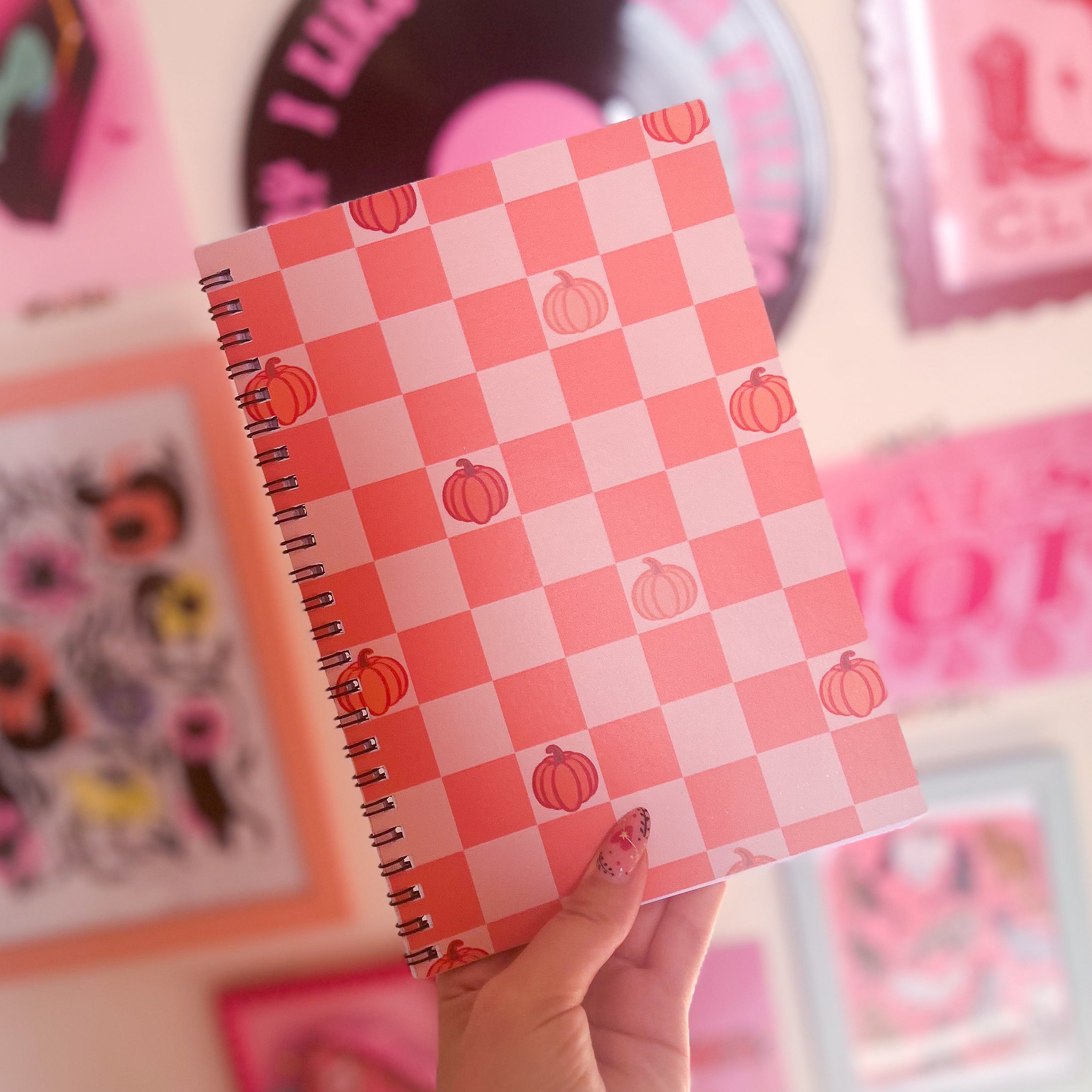 Orange Pumpkin Pattern Notebook