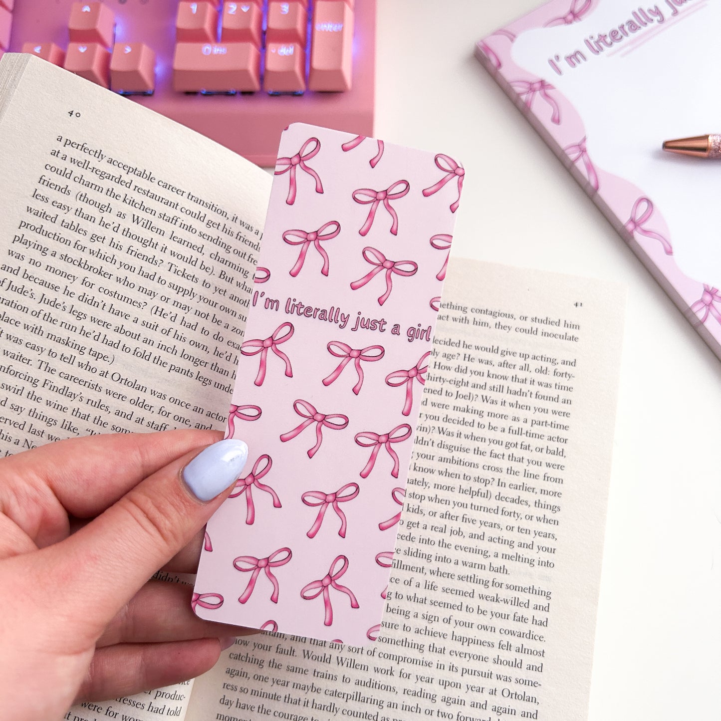 I'm Literally Just A Girl Bows Bookmark