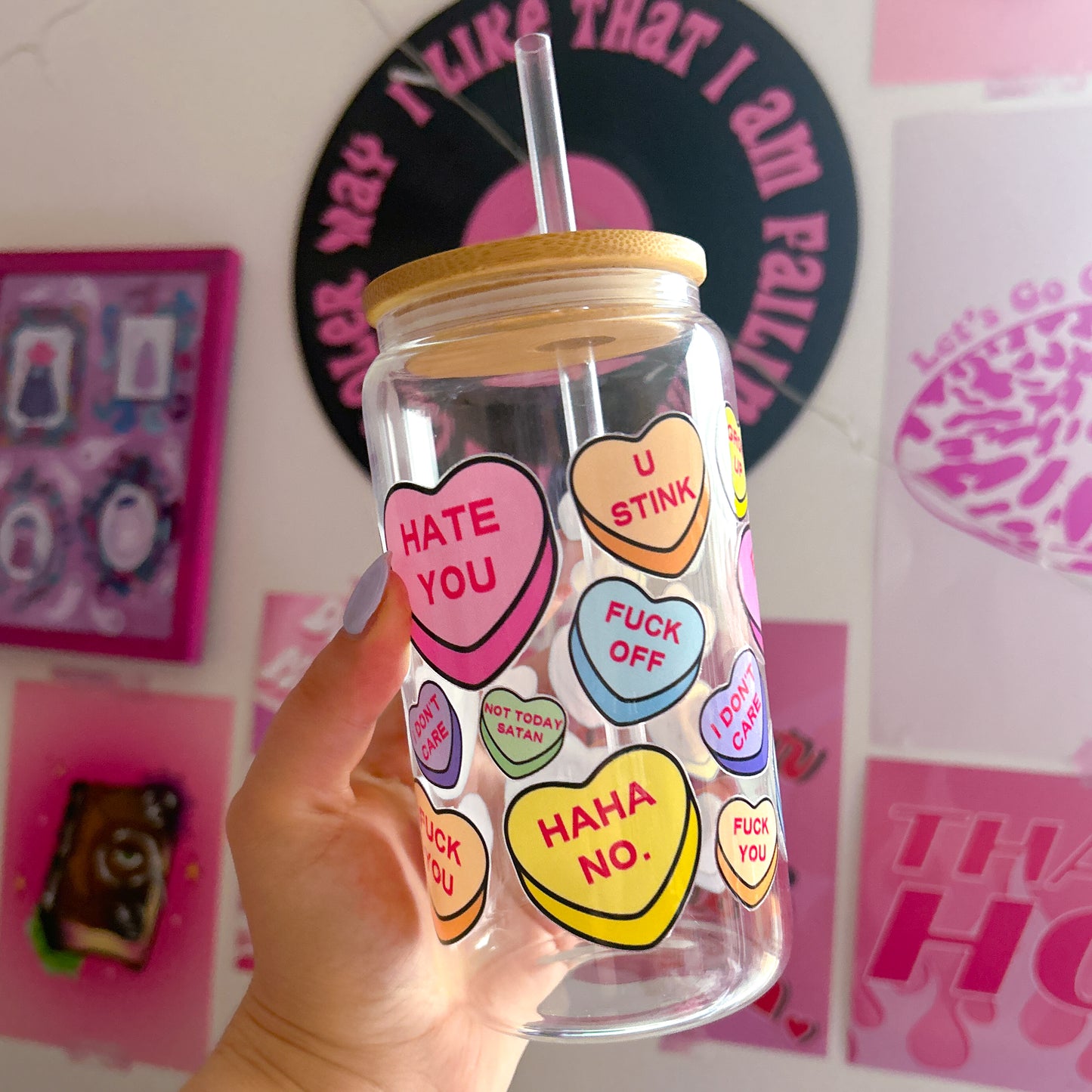 Anti-Valentine Rude Candy Hearts Tumbler