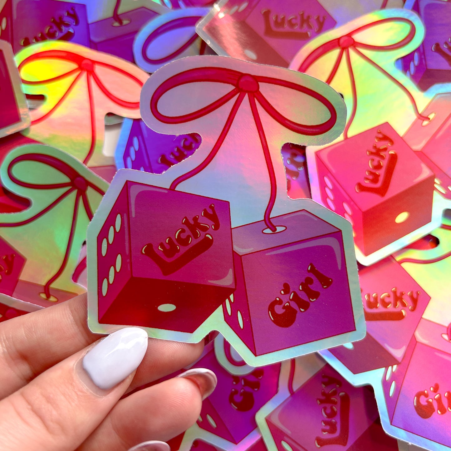 Lucky Girl Dice Sticker