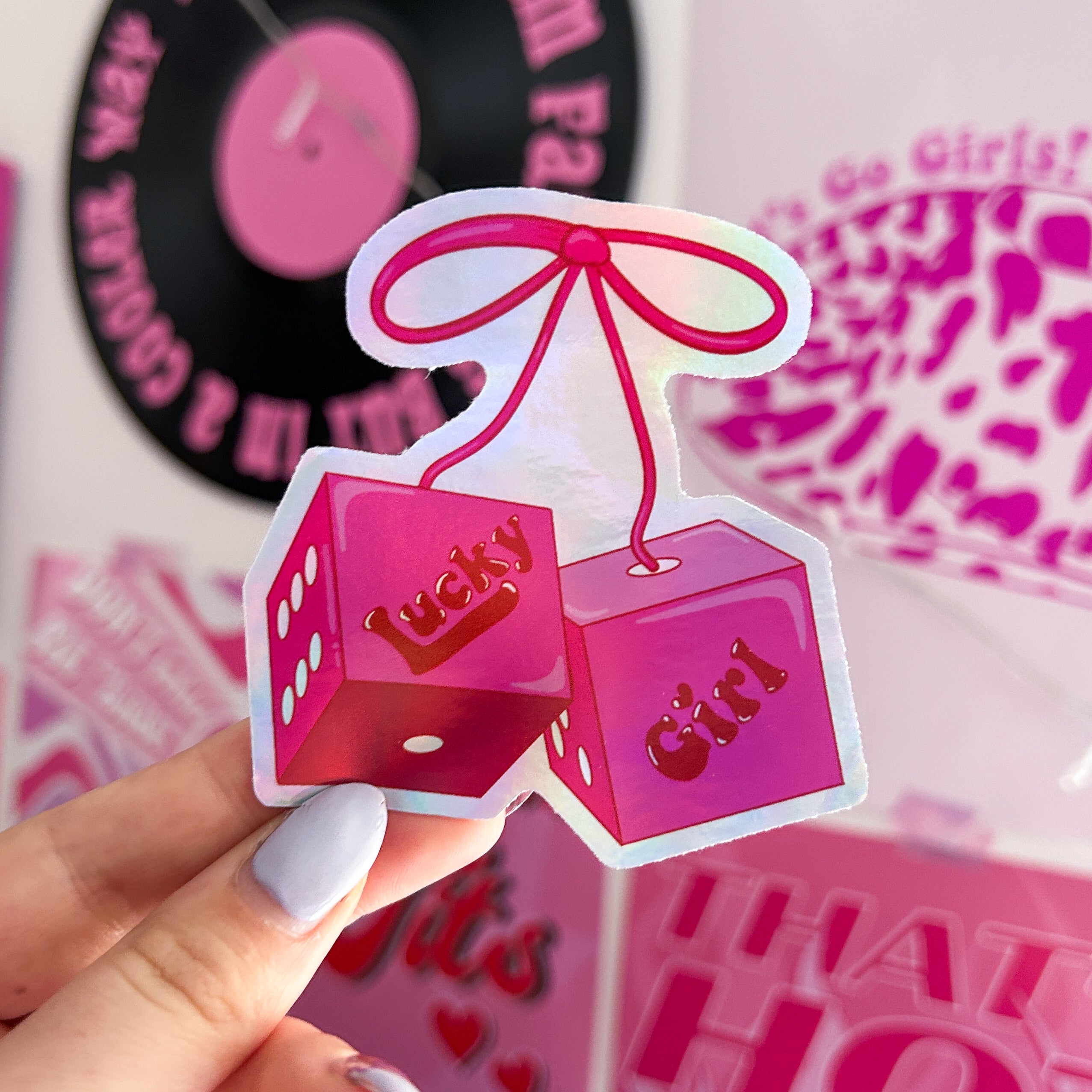 Lucky Girl Dice Sticker