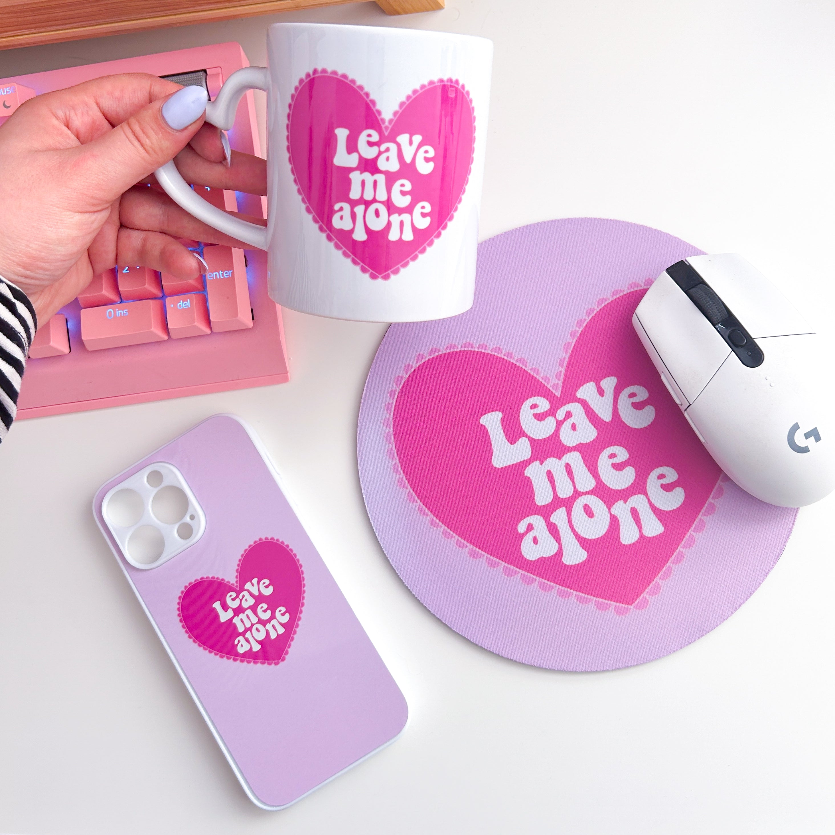 Leave Me Alone Heart Mug