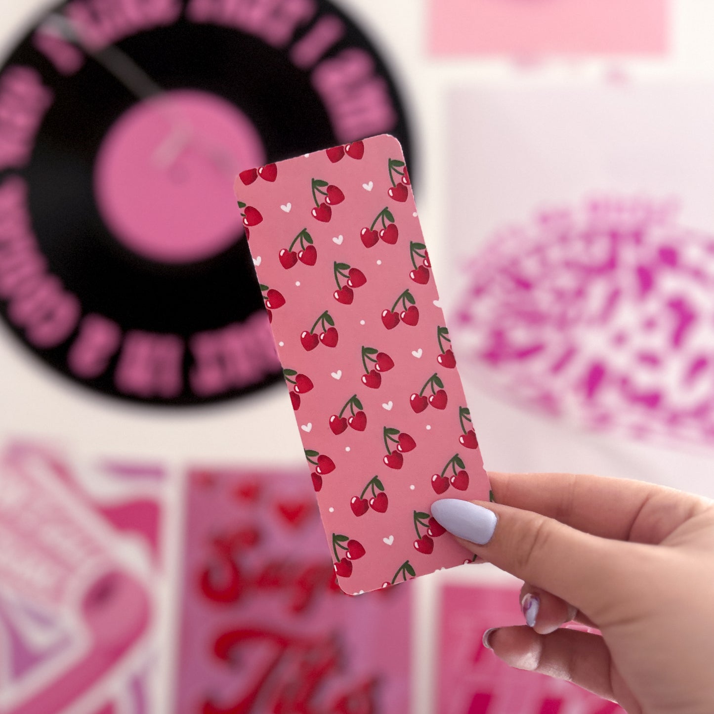 Cherry Hearts Bookmark