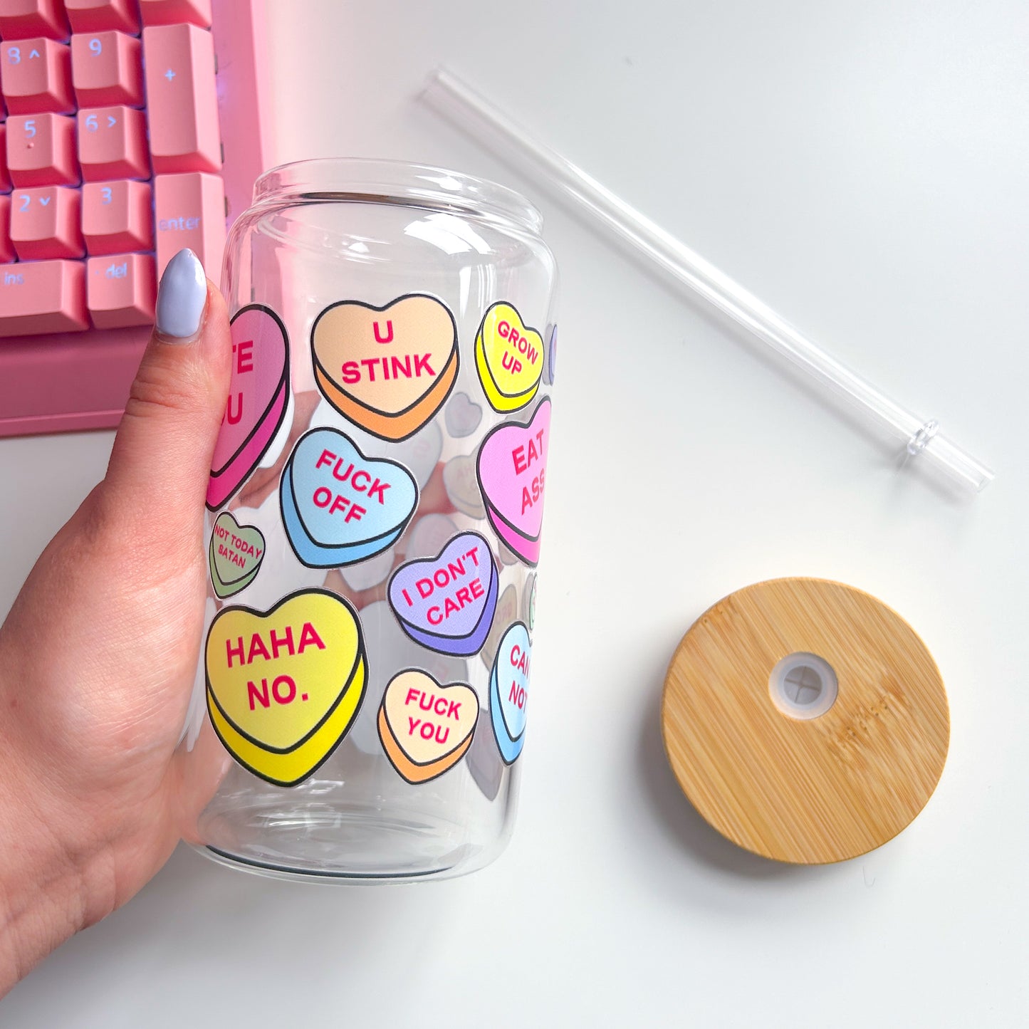 Anti-Valentine Rude Candy Hearts Tumbler