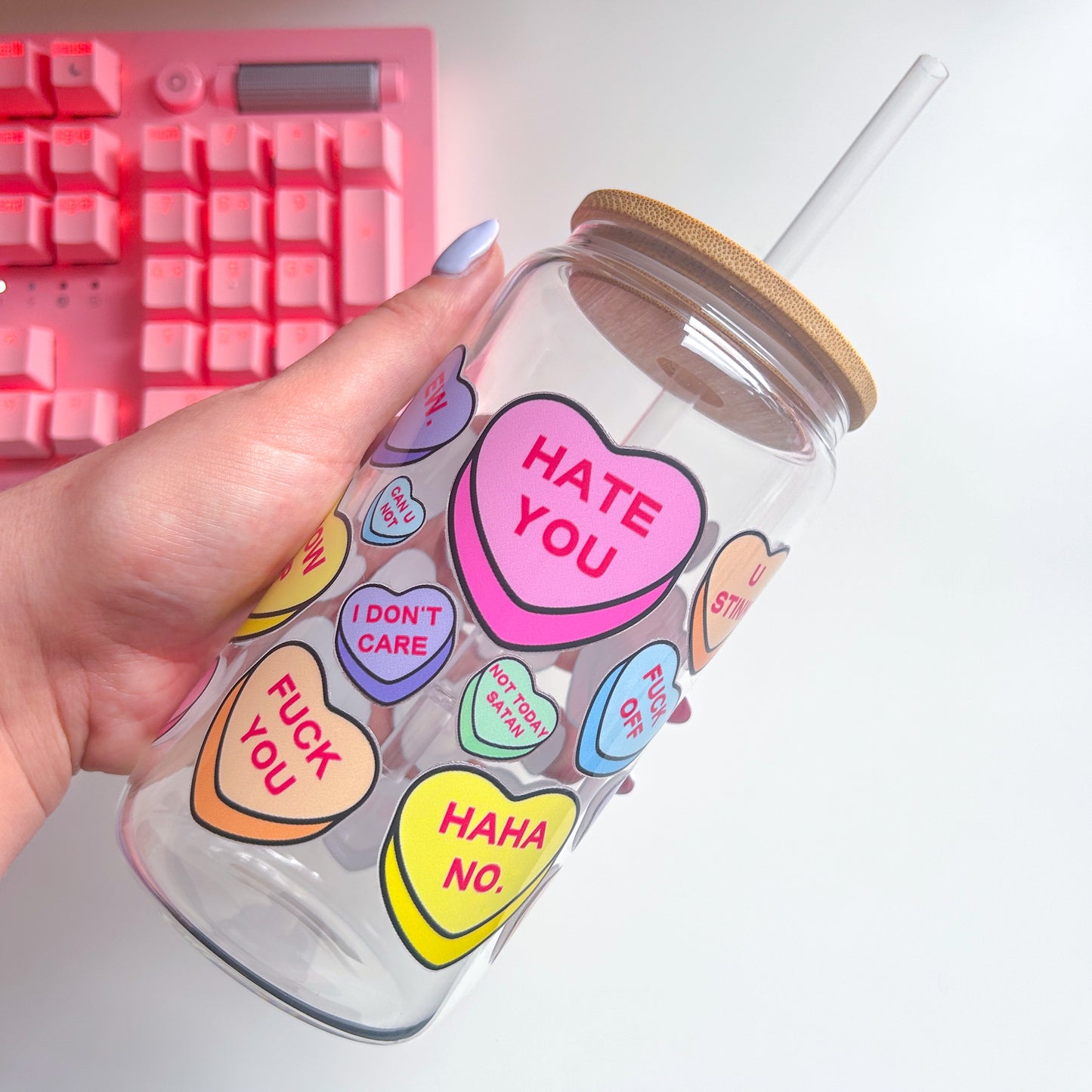 Anti-Valentine Rude Candy Hearts Tumbler