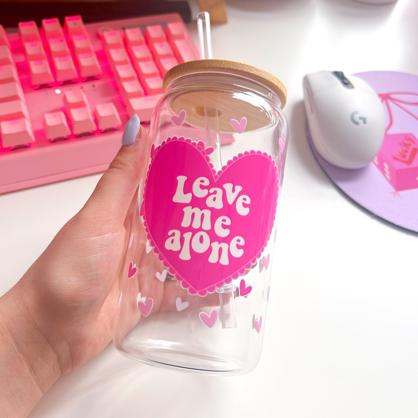 Leave Me Alone Glass Tumbler