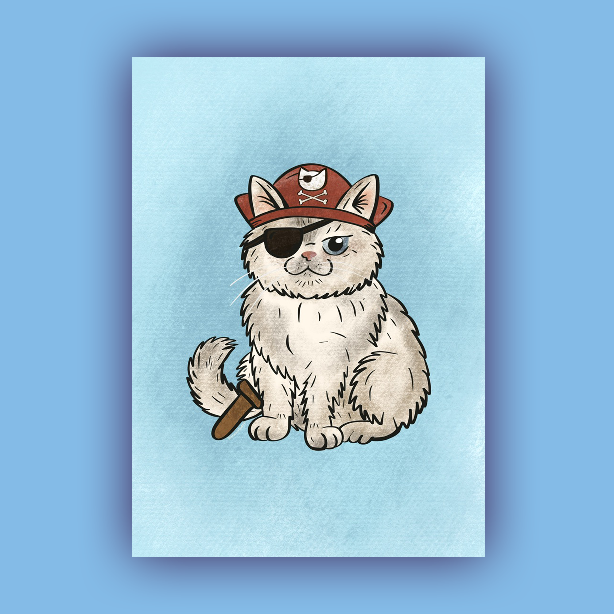 White British Short Hair Cat in a Pirate Costume