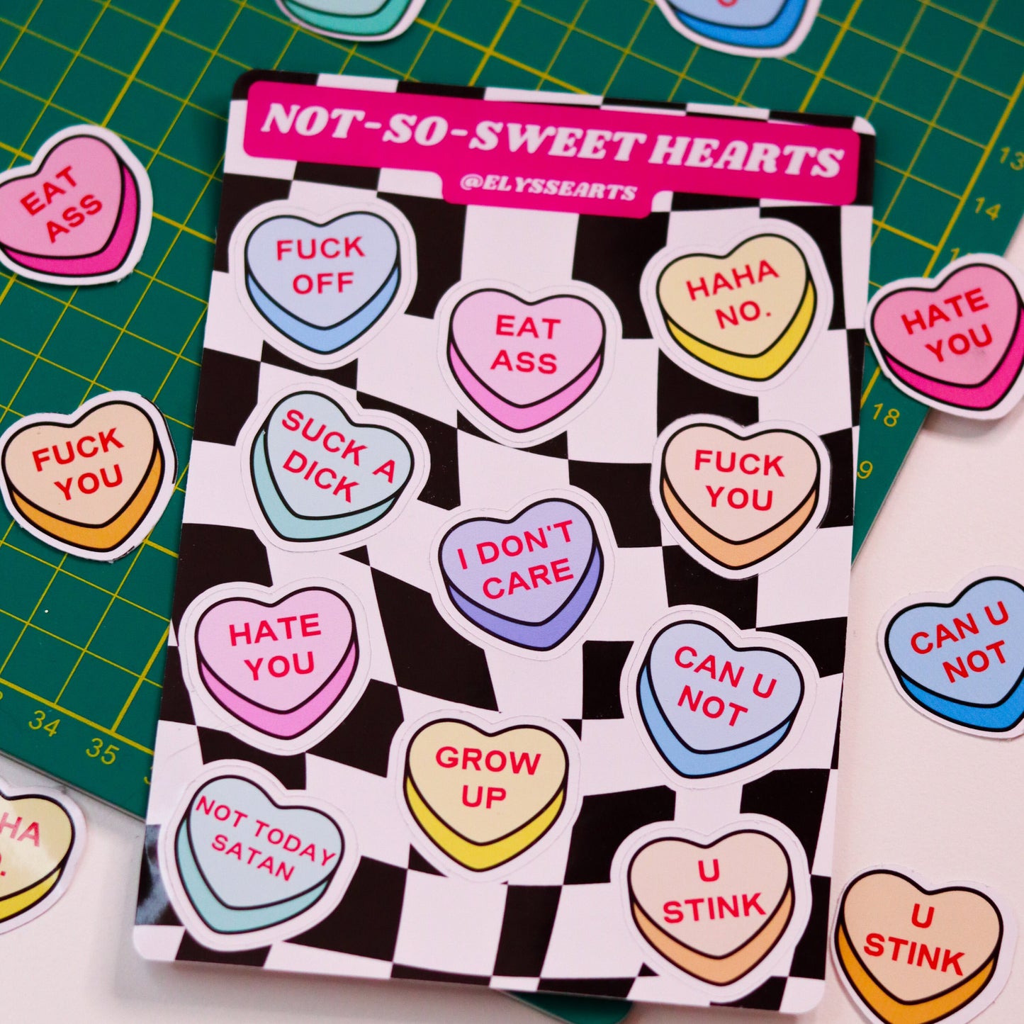 Not-so-sweet Hearts Sticker Sheet