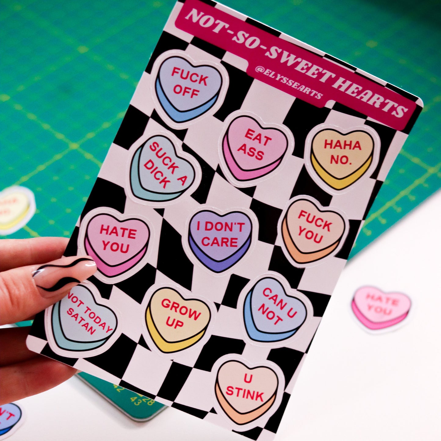 Not-so-sweet Hearts Sticker Sheet