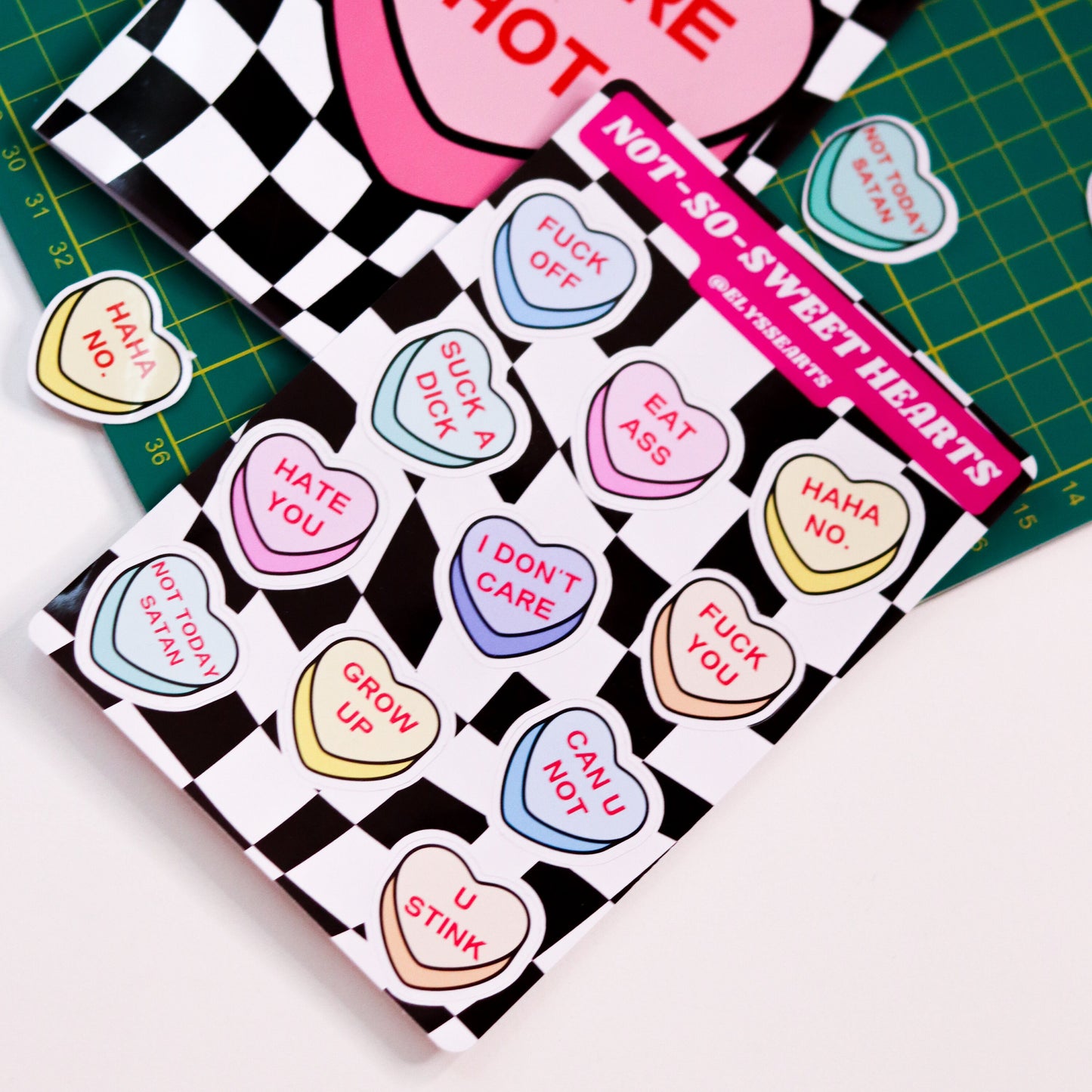 Not-so-sweet Hearts Sticker Sheet