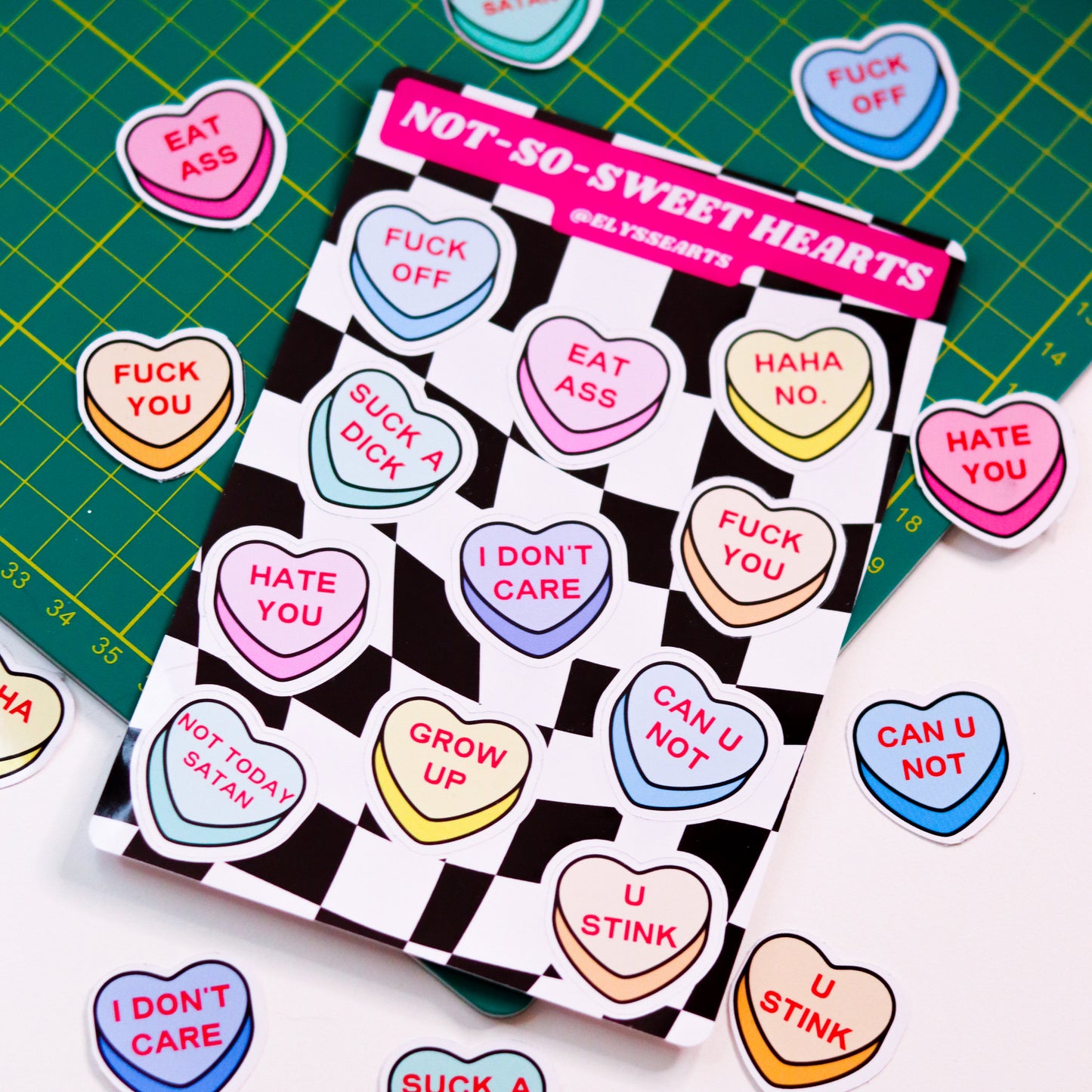 Not-so-sweet Hearts Sticker Sheet