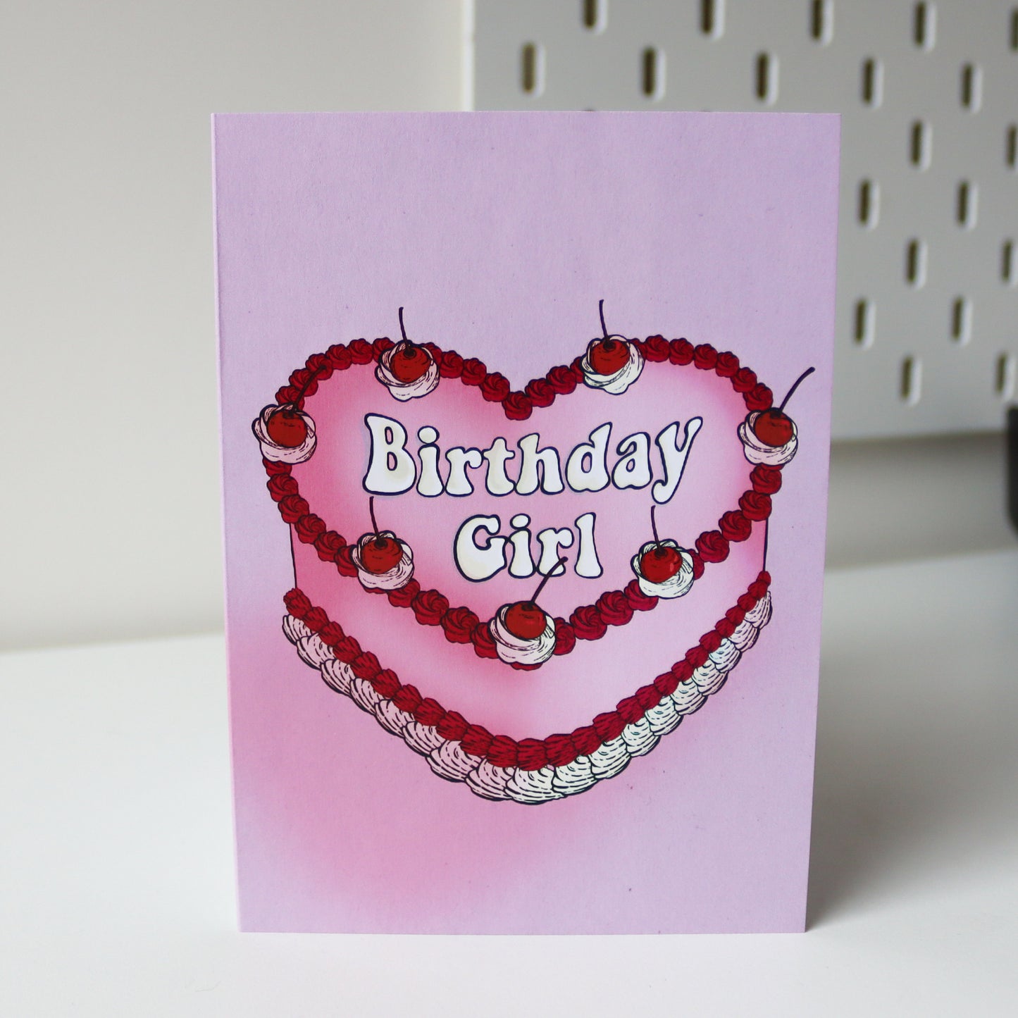 Birthday Girl Retro Cake Card