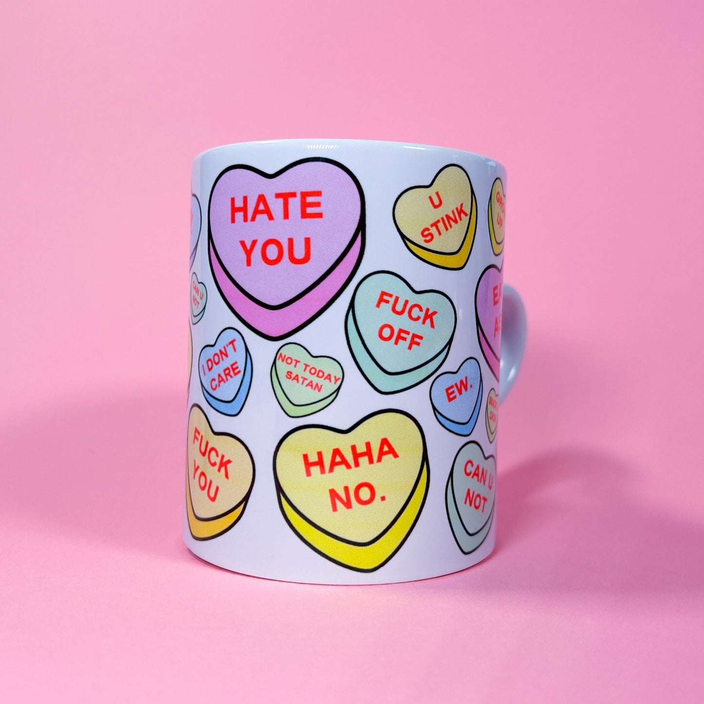 Anti-Valentine's Day Heart Handle Ceramic Mug