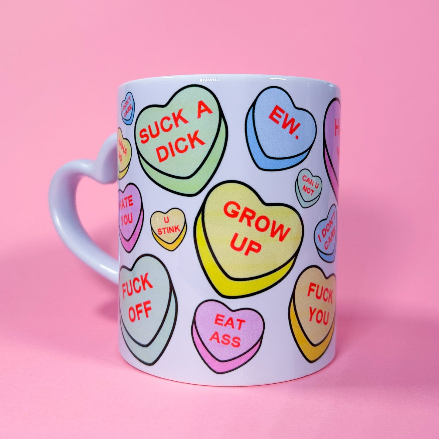 Anti-Valentine's Day Heart Handle Ceramic Mug