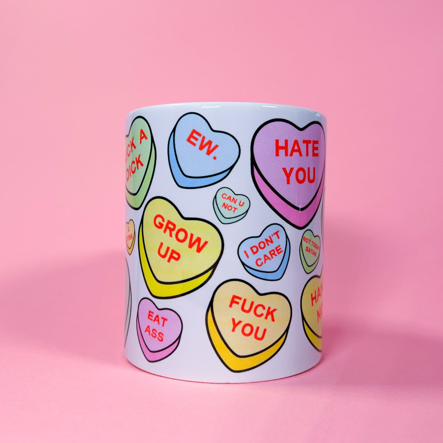 Anti-Valentine's Day Heart Handle Ceramic Mug