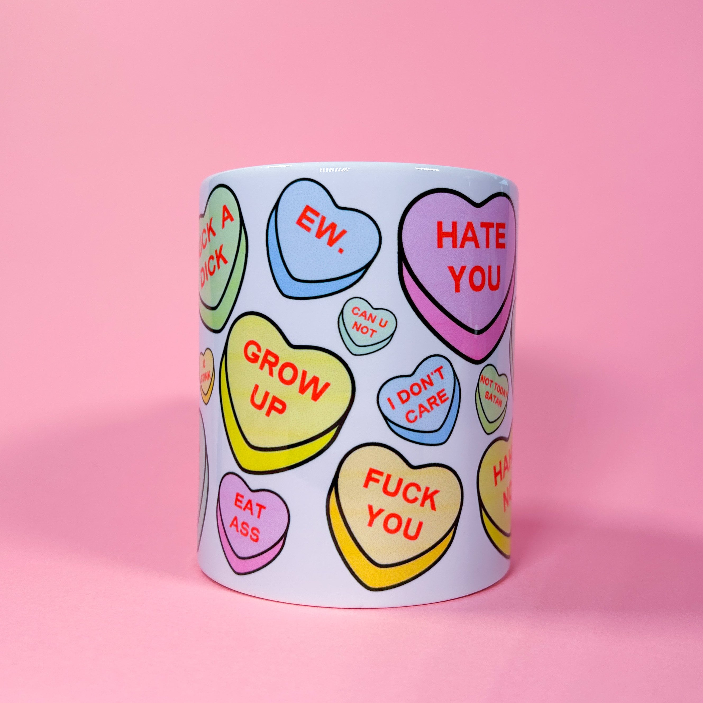 Anti-Valentine's Day Heart Handle Ceramic Mug